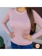 Braid puha kötött felső 3D fonott mintával - púder