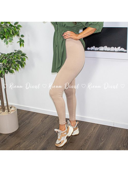 Stella bordázott alakformáló leggings - bézs 