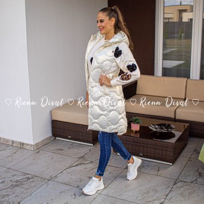   Moonlight gyöngyházfényű karcsúsított bélelt mellény - fehér 