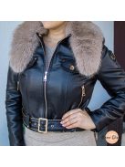 Meva bélelt műbőr kabát - levehető műszőrmével 