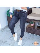 Hanna MOM fit farmer nadrág - PUSH UP + öv - szürke 