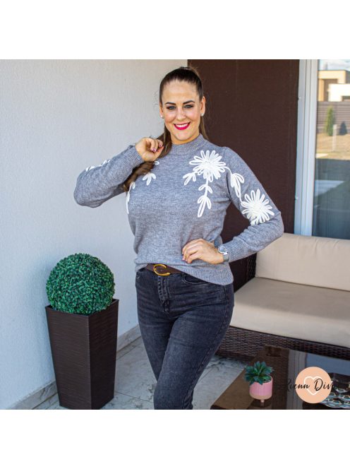 Hanna MOM fit farmer nadrág - PUSH UP + öv - szürke 