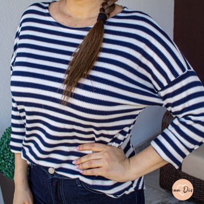 Scarlet csíkos puha felső - sötétkék