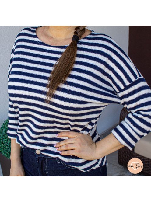 Scarlet csíkos puha felső - sötétkék