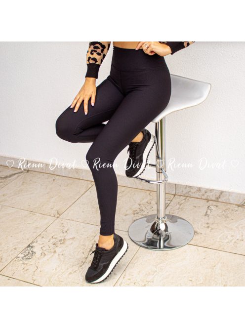 Borneo bordázott alakformáló PUSH UP leggings - fekete 