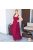 Leticia plisszírozott maxi ruha - PUSH UP - burgundi
