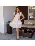 Berill ,,A,, vonaú fodros ujjú ruha - bézs