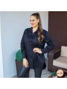 Latte oversize pamut ing tunika - fekete