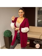 Burgundi kötött kardigán 