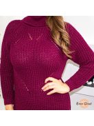 Yara áttört mintás kötött tunika - burgundi