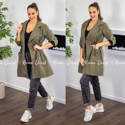 Parka húzott széldzseki - khaki 
