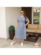 Trisha vászon hatású hímzett mintás midi ruha 