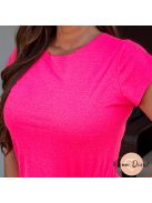 Neon pink pamut ruha - zsebekkel