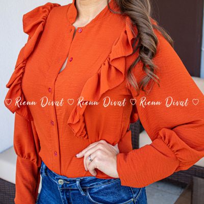 Lindos fodros ing blúz - terrakotta