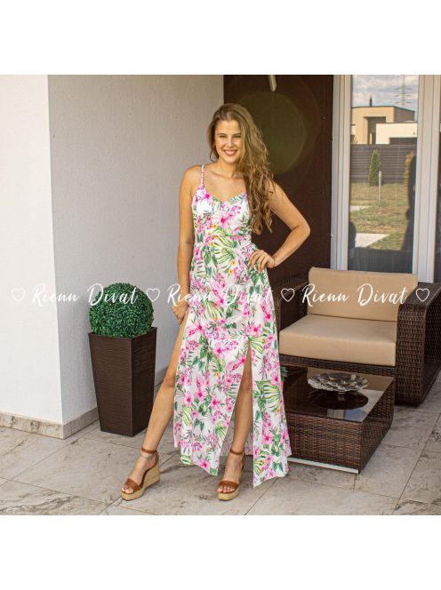 Alina sliccelt maxi ruha - PUSH UP - virágmintás