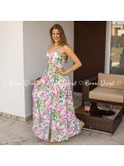 Alina sliccelt maxi ruha - PUSH UP - virágmintás