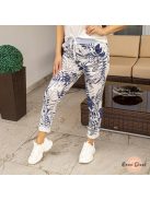 Sunday gumis derekú pamut nadrág - kék pálma