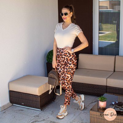 Zeta rugalmas nadrág - leopárd mintás 