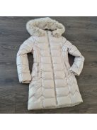 Ada gyöngyházfényű kapucnis téli kabát - bézs 