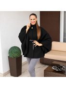 Olga pelerin kabátka + öv - hosszú fekete