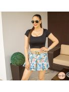 Crop top poliamid anyagból - PUSH UP - fekete