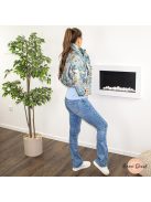 Papaya bomber dzseki - levehető kapucnival - kék 