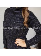 York kötött csillogós tunika - fekete