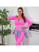 Style extra rugalmas bordázott alakformáló overál - neon pink