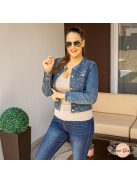 Lulu karcsúsított farmer dzseki díszgombokkal