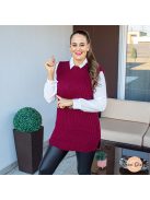 Meli kötött tunika inggel + öv - burgundi