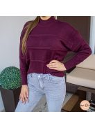 Dalina 3D fonott mintás kötött felső - burgundi 