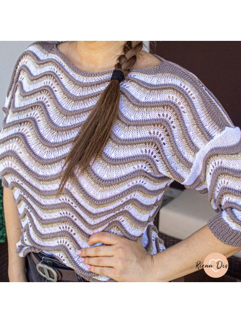 Manna horgolt csillogós felső - taupe