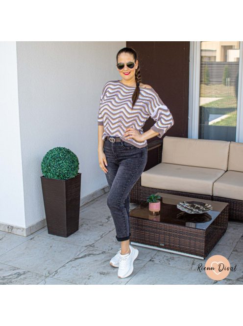 Manna horgolt csillogós felső - taupe