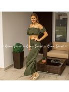 Zinna plisszírozott szett (nadrág+felső) - khaki