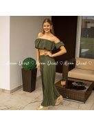 Zinna plisszírozott szett (nadrág+felső) - khaki