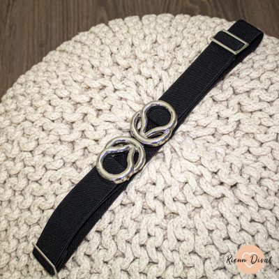 Keaton állítható gumis öv - ezüst színű csattal