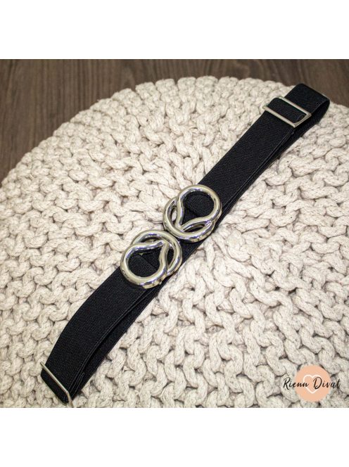 Keaton állítható gumis öv - ezüst színű csattal