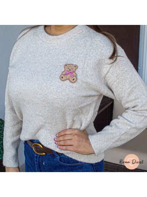 Teddy macis pihe-puha pulóver 