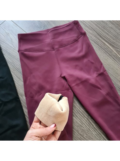 Bonita bundás bélelt alakformáló leggings - burgundi