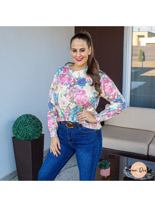 Florence virágmintás puha kötött pulóver