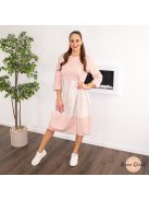 Pamela hagyma fazonú pamut ruha zsebekkel - púder - bézs