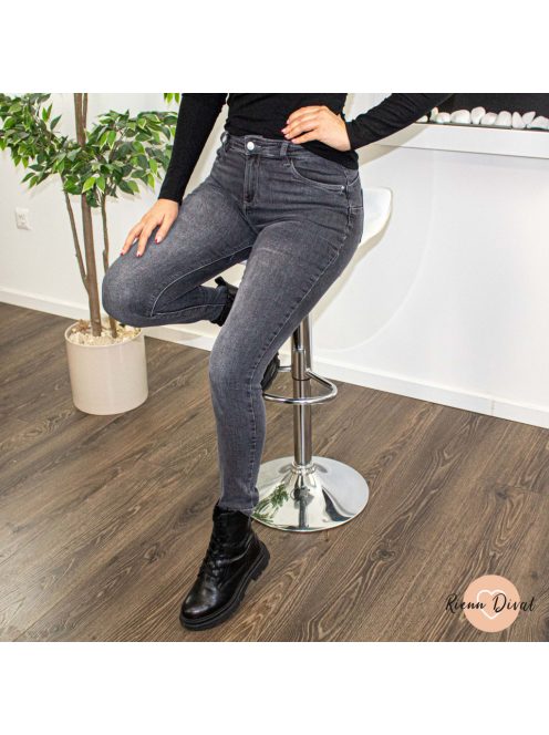 Solar rugalmas skinny farmer nadrág - PUSH UP - szürke