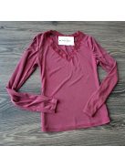 Basic csipkés viszkóz felső - burgundi