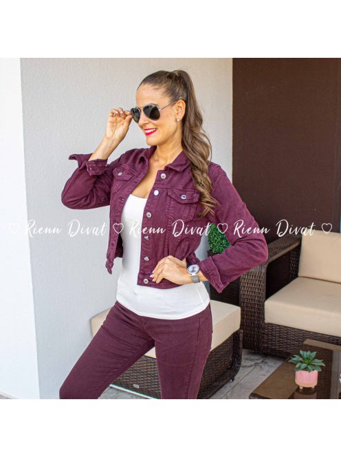 Burgundi rugalmas farmer dzseki 