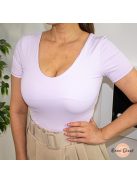 Basic rövidujjú V nyakú felső - PUSH UP - orgona