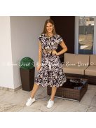 Blanka fekete alapon bézs virágos ruha 
