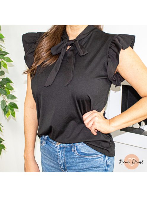 Donna poliamid masnis fodros ujjú felső - fekete