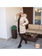 Zolna csillogós bélelt kötött sapka - bézs