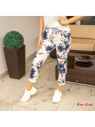 Sunday gumis derekú pamut nadrág - kék virág