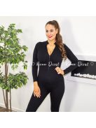 Style extra rugalmas bordázott alakformáló overál - fekete